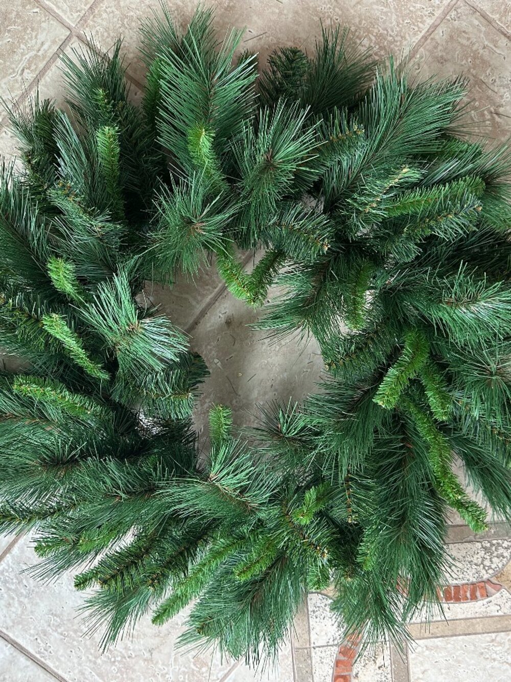 SULLIVAN'S 28" FAUX MIXED PINE WREATH:NWT LONG- AND SHORT-NEEDLE BRANCHES